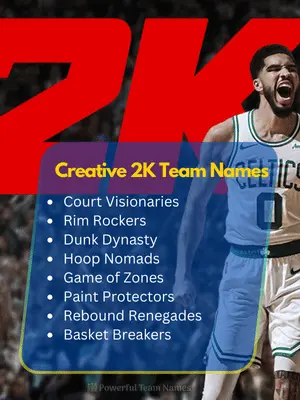 Creative 2K Team Names