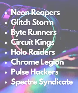 Cyberpunk Esports Team Names